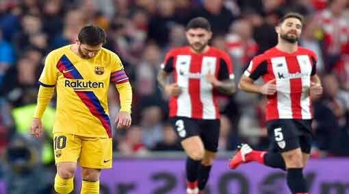 ربع نهاية كأس إسبانيا لكرة القدم : أتلتيك بيلباو يخلق المفاجأة ويقصي برشلونة في الوقت بدل الضائع