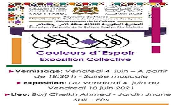 المغرب : مديرية القافة بجهة فاس مكناس تنظم معرضا تشكيليا جماعيا تحت عنوان : ” ألوان الأمل “